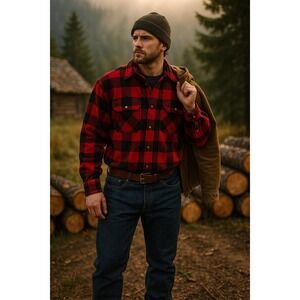 Vintage Deadstock SA100RDT Guide's Choice 100% Cotton Buffalo Plaid Shirt XLT